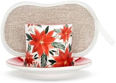 byDesign Holiday Bright Red and White Soap Dish Set