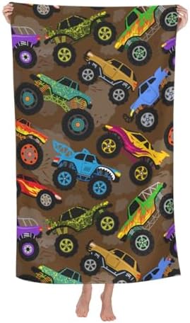 HKHEHOP Monster Vintage Truck Cartoon Beach Towel