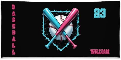 Personalized Beach Towels with Name for Boys Kids Quick Dry Team Gifts