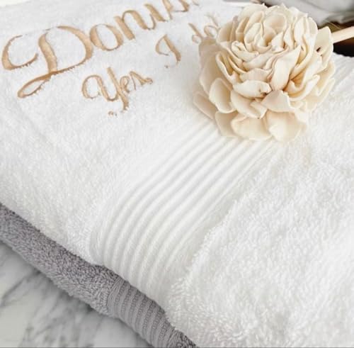Personalized Embroidered Beach Towel with Name - Pink Medium