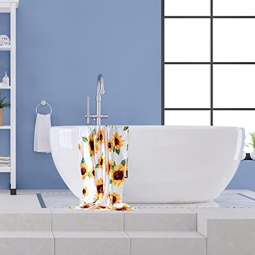 LIVILAN Sunflower Floral Beach Towel - Small Lightweight Microfiber 24x48