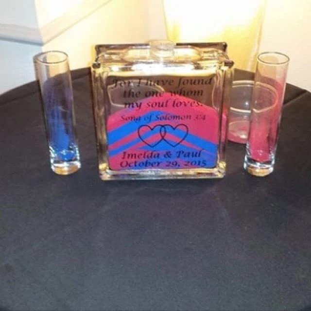DaKuHo Personalized Heart Glass Unity Sand Set With Lid