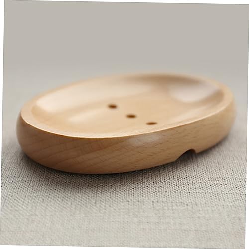 Zerodeko Wooden Soap Dish - Space-Saving Round or Oval Holder