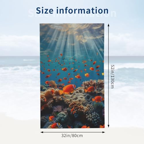 VANZEV Ocean Fish Beach Towel - 52x32 Microfiber Quick Dry