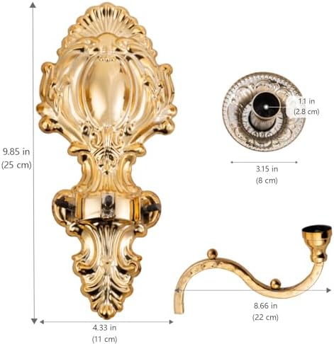 Capesaro 3-Candle Wall Sconces with Gold Crown