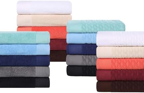 Superior Turkish Cotton Jacquard 4-Piece Bath Towel Set