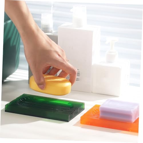 PRETYZOOM Clear Acrylic Soap Dish with Drainage for Bathroom