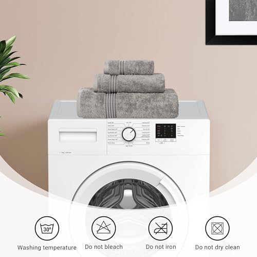 Superior Egyptian Cotton Bath Towel Set Charcoal Set of 2