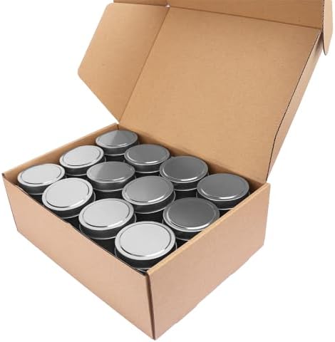 GENHAKON 48-Pack 4 oz Silvery Candle Tins
