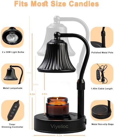 Viyelioc Candle Warmer Lamp with Timer and Dimmer