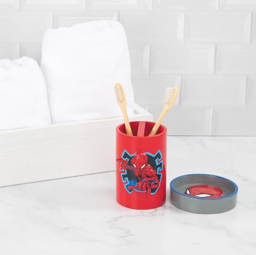 Jay Franco Marvel Spiderman Soap Dish - Red Blue Resin Holder