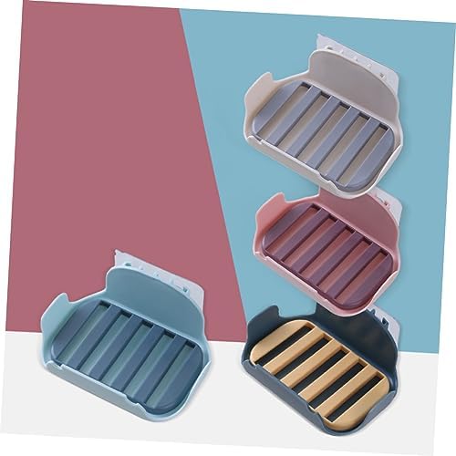 2pcs Double Layer Soap Draining Holder Adhesive Wall Mount Bathroom Storage Rack