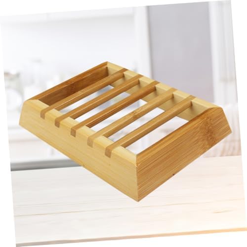 SHOWERORO Wooden Soap Box Organizer with Drainage Tray