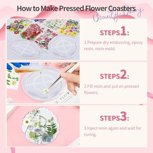 190 Pcs Dried Pressed Flowers for Resin Crafts 1