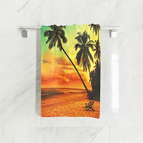 ALAZA Palm Tree Ocean Beach Sunset Tropical Soft Bath Towel