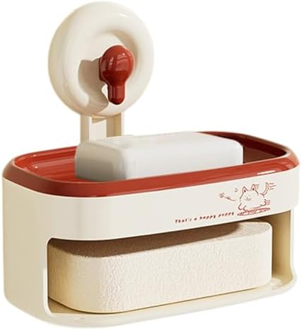 Sturdy Suction Cup Soap Dish for Shower Non-Drilling Wall Mount