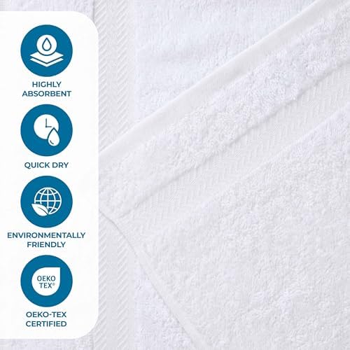 Superior 4-Piece Cotton Bath Towel Set White