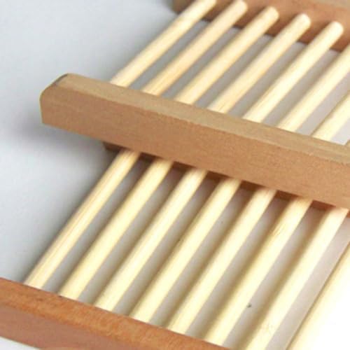 JECOMPRIS 2pcs Natural Wood Soap Tray Holder