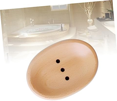 Zerodeko Wooden Soap Dish - Space-Saving Round or Oval Holder