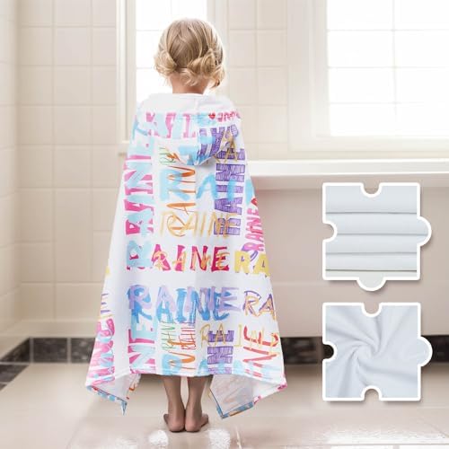 Personalized Hooded Bath Towels for Kids