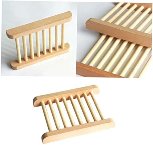 2Pcs Natural Wood Soap Dish Holder for Bathroom Kitchen and Shower 1