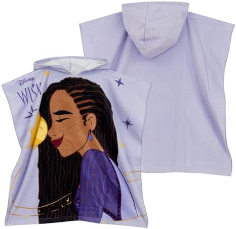 Disney Wish Towel Poncho Girls Hooded Beach Towel One Size Purple