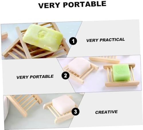 PRETYZOOM Natural Wood Soap Dish for Bathroom Kitchen 1