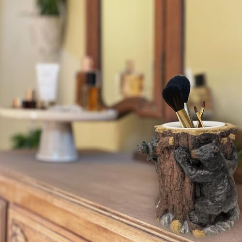 BestGiftEver Small Wastebasket with Bear Climbing Tree Design