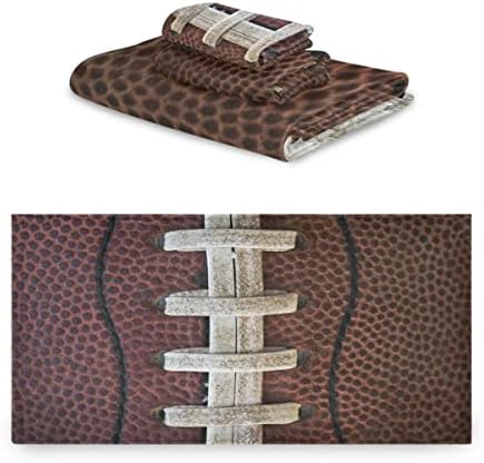 Senya Bath Towels Set of 3 with American Football Laces