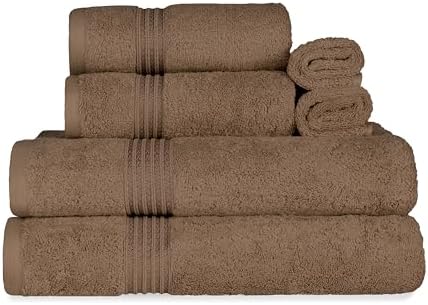 Superior Egyptian Cotton 6-Piece Towel Set in Mocha 1