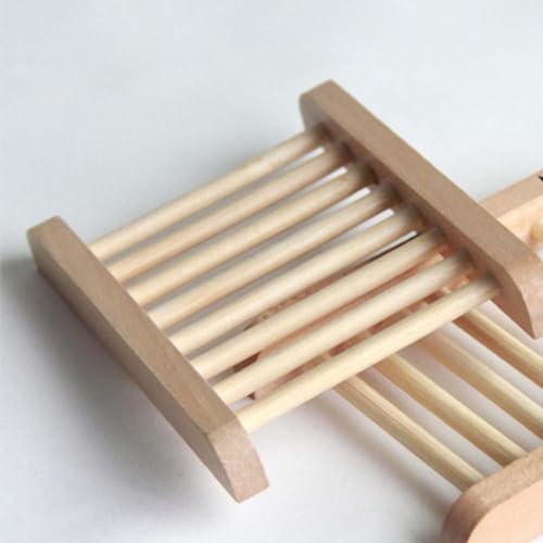 JECOMPRIS 2pcs Natural Wood Soap Tray Holder