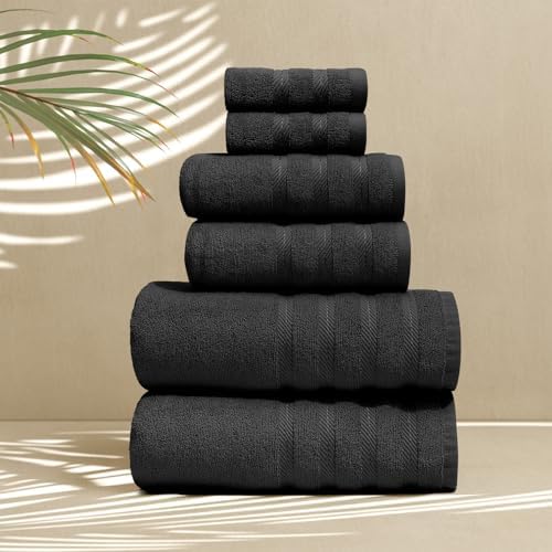 Hearth Harbor 6 Piece Bath Towel Set - 100 Ring Spun Cotton