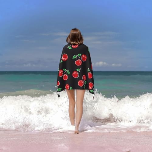 VOOHDDY Red Cherry Microfiber Beach Towel