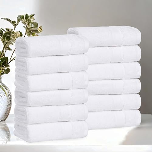 Superior Belmont Zero Twist Cotton Towel Set of 12 White