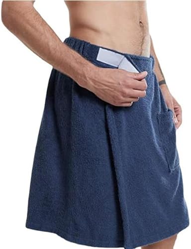 Men Boys Bath Towel with Pocket - Adjustable Elastic Band