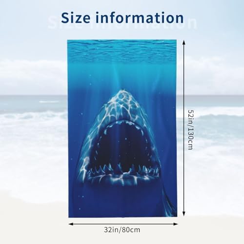 Ti Caldi Horror Shark Beach Towel Quick Dry Microfiber