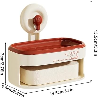 Sturdy Suction Cup Soap Dish for Shower Non-Drilling Wall Mount