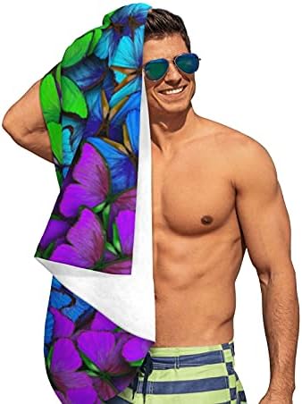 Rainbow Butterflies Microfiber Beach Towel