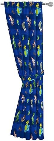 Jay Franco Kids Window Drapes - 4 Piece Blue Toy Story Set
