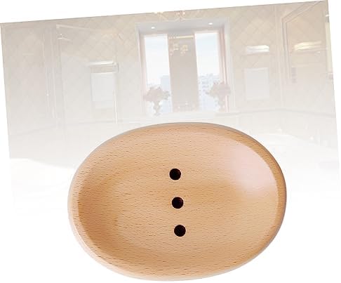 Zerodeko Wooden Soap Dish - Space-Saving Round or Oval Holder