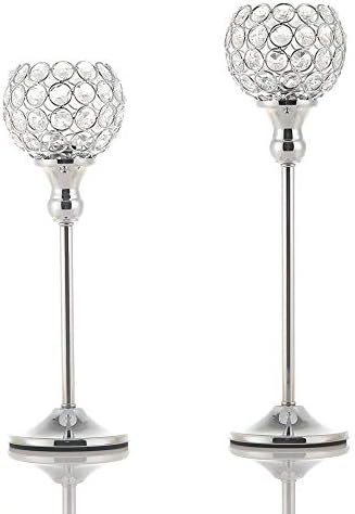 VINCIGANT Crystal Votive Candle Holders Set of 2