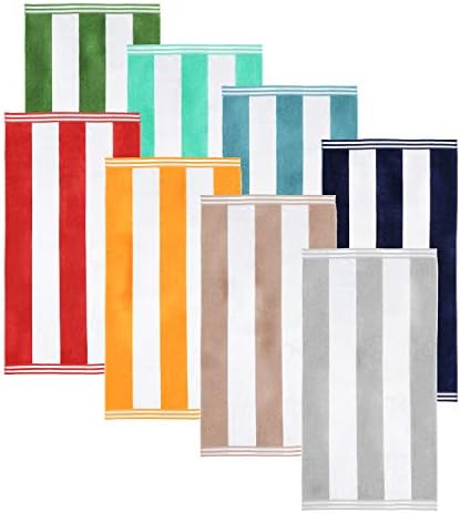 Superior Cotton Striped Beach Towels - Set of 2 Charcoal 1