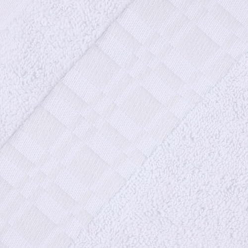Superior 4-Piece Cotton Bath Towel Set with Geometric Dobby Border