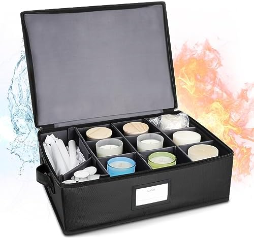 Fireproof Candle Storage Box with Dividers and Ziplock Bags 1