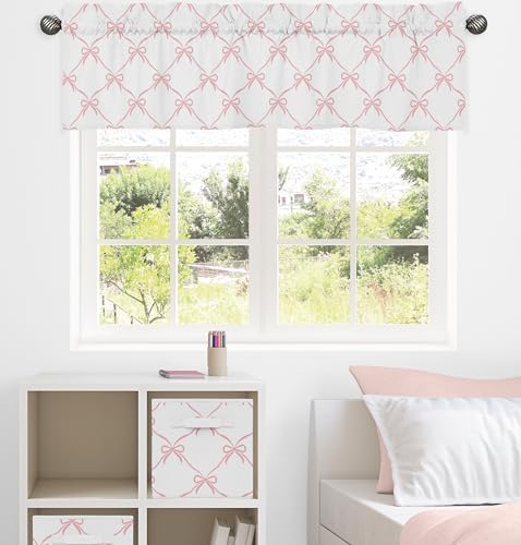 Sweet Jojo Designs Pink Bow Valance for Kids Room