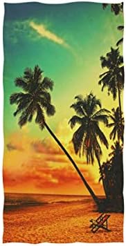 ALAZA Palm Tree Ocean Beach Sunset Tropical Soft Bath Towel