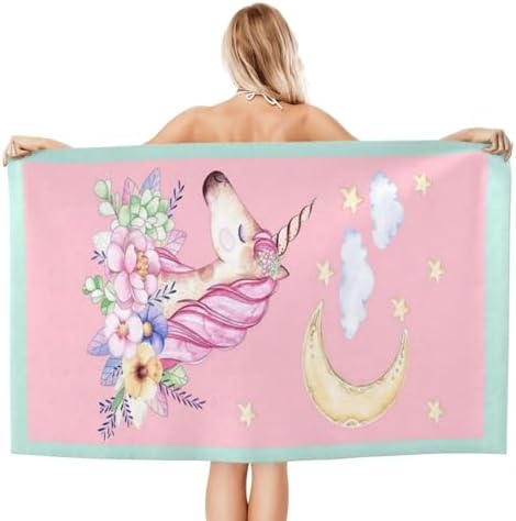 Cute Unicorn Beach Towel for Kids and Adults