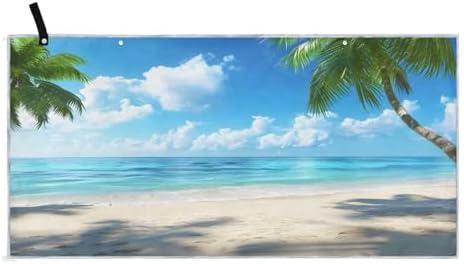SUABO Tropical Beach Palm Trees Bath Towels with Hanging Loops