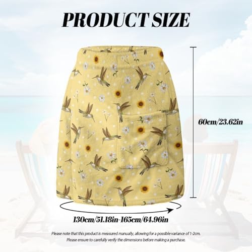 KUIFORTI Adjustable Hummingbird Towel Wrap for Men