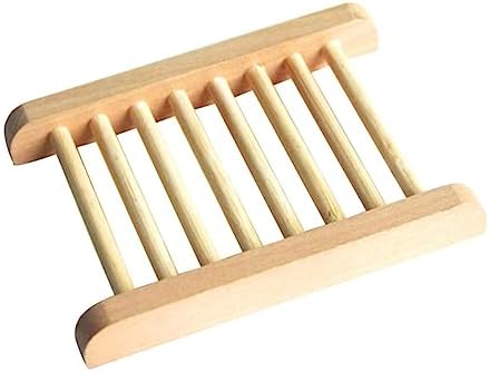 2 Pack Natural Wood Soap Tray Holder for Bathroom Kitchen